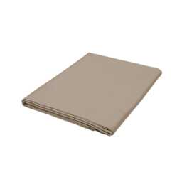 Bedeck of Belfast Fine Linens 400 Thread Count Sateen Plain Dye Single Flat Sheet, Truffle - thumbnail 1