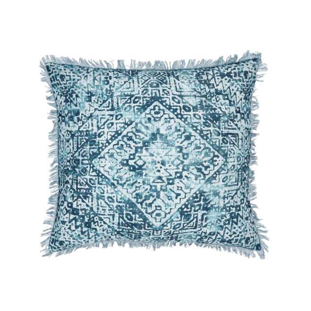 Bedeck of Belfast Mieko Cushion 50cm x 50cm, Teal & Silver - image 1
