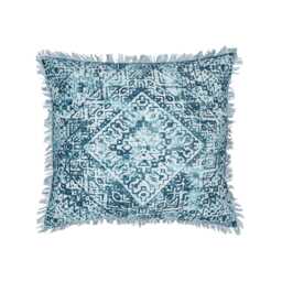 Bedeck of Belfast Mieko Cushion 50cm x 50cm, Teal & Silver - thumbnail 1