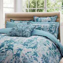 Bedeck of Belfast Mieko Cushion 50cm x 50cm, Teal & Silver - thumbnail 2