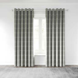 "Helena Springfield Harper Lined Curtains 66"" x 72"", Silver" - thumbnail 1