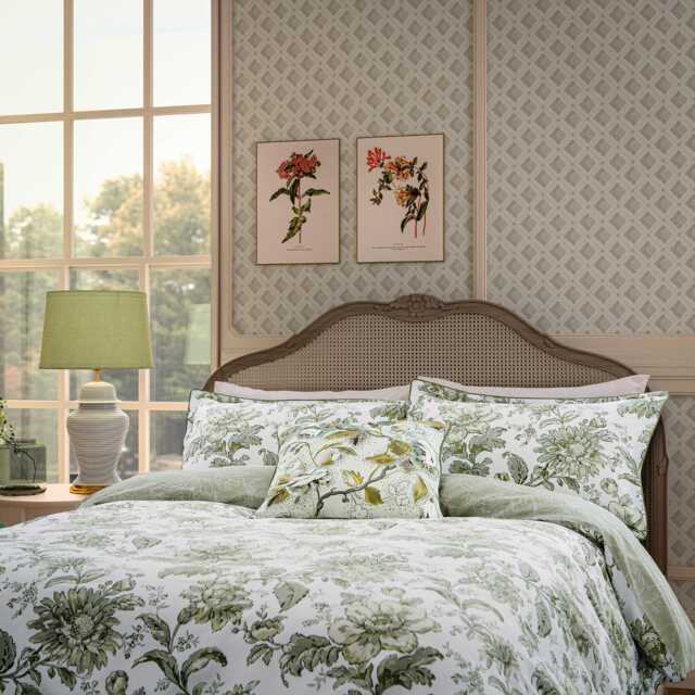 English Heritage English Garden Floral Single Duvet Cover SET, Willow - image 1
