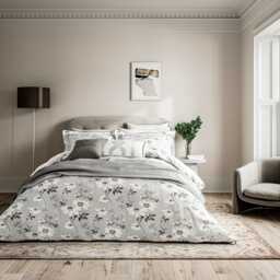 Bedeck of Belfast Sefa Kingsize Duvet Cover Set, White/Silver - thumbnail 2