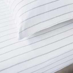 Murmur Olivia Double Fitted Sheet, Cloud Grey - thumbnail 1