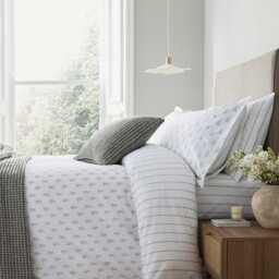 Murmur Olivia Double Fitted Sheet, Cloud Grey - thumbnail 2