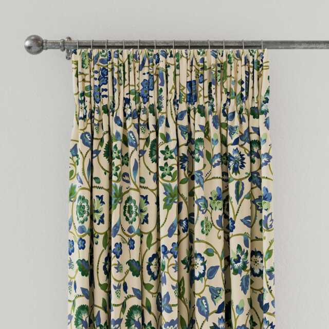 "Land & Shore Esther Lined Curtains 66"" x 54"", Green" - image 1