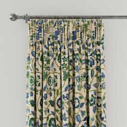 "Land & Shore Esther Lined Curtains 66"" x 54"", Green" - thumbnail 1