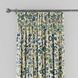 "Land & Shore Esther Lined Curtains 66"" x 54"", Green" - thumbnail 2