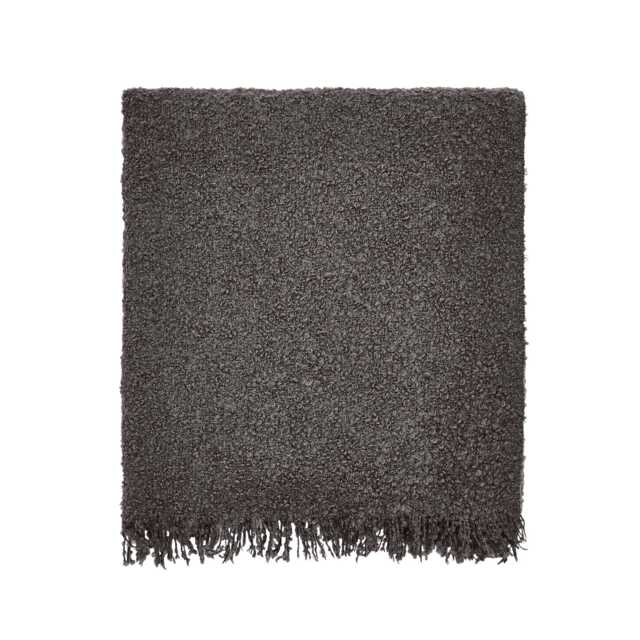 Bedeck of Belfast Boucle Throw, Charcoal & Silver