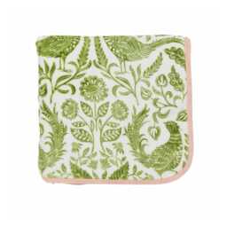 Helena Springfield Harvest Moon Pheasants Fleece Throw, Green/Pink