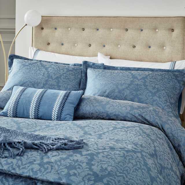 1951 Lavana Kingsize Duvet Cover, Denim Blue