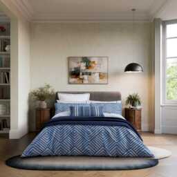Bedeck of Belfast Kayah Super Kingsize Duvet Cover SET, Indigo - thumbnail 2