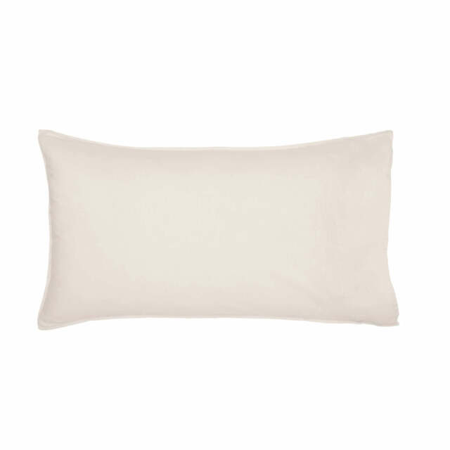 Murmur Linen Rich Plain Dye Still Standard Pillowcase, Ivory - image 1