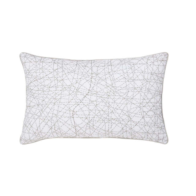 Murmur Ingrid Embroidered Cushion 60cm x 40cm, Mourne Green - image 1