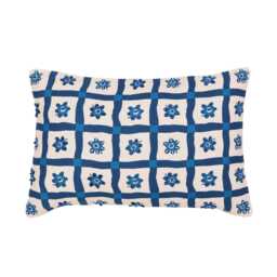 Land & Shore Sora Cushion 60cm x 40cm, Blue - thumbnail 1