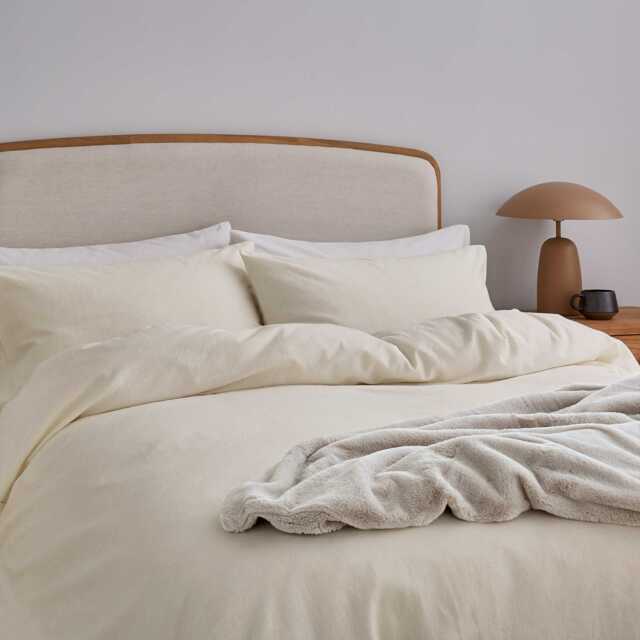 Helena Springfield Brushed Cotton Double Duvet Cover SET, Ivory - image 1