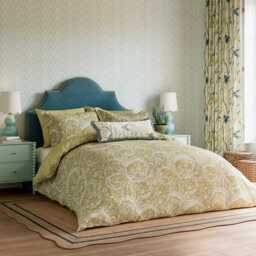 Sanderson x National Trust Tilia Lime Kingsize Duvet Cover Set, Gold - thumbnail 2