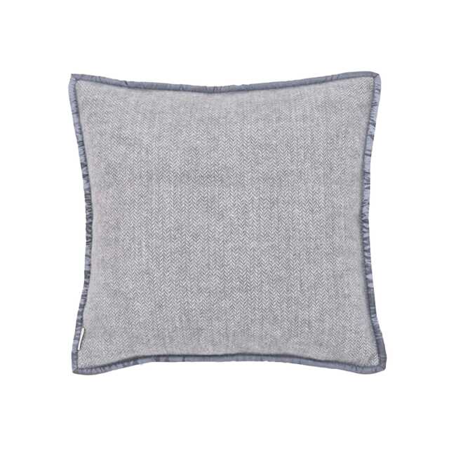 Murmur Lewin Wool Herringbone Woven Cushion 45cm x 45cm, Storm Grey - image 1