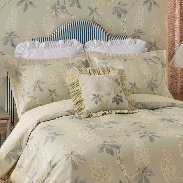 Sanderson Chestnut Tree Single Duvet Cover Set, Grey Blue & Sage - image 1