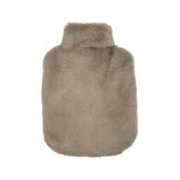 Murmur Skye Faux Fur Hot Water Bottle & Cover, Dark Linen - thumbnail 1