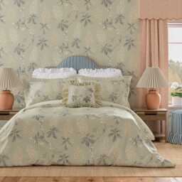 Sanderson Chestnut Tree Super Kingsize Duvet Cover Set, Grey Blue & Sage - thumbnail 2