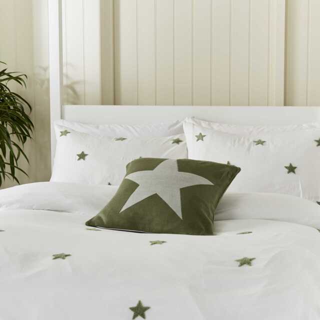 Helena Springfield Long Island Tufted Star Single Duvet Cover Set, Green - image 1