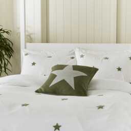 Helena Springfield Long Island Tufted Star Single Duvet Cover Set, Green