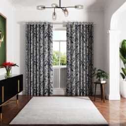 "Ted Baker Vietnm Lined Curtains 66"" x 90"", Navy" - thumbnail 2