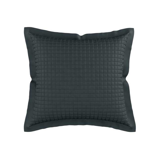 Bedeck of Belfast Ariane Square Oxford Pillowcase, Charcoal & Linen - image 1