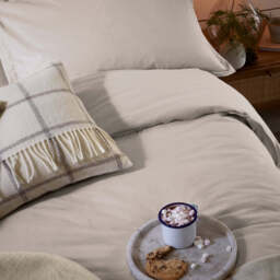 Murmur Laila Brushed Cotton Double Duvet Cover, Linen - thumbnail 2