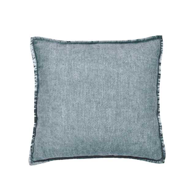 Murmur Lewin Wool Herringbone Woven Cushion 45cm x 45cm, Ballintoy Blue