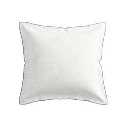 Bedeck of Belfast Sefa Pair of Square Oxford Pillowcases, White/Silver - thumbnail 1