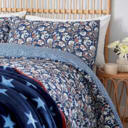 Helena Springfield Long Island Lawrence Double Duvet Cover SET, Navy - thumbnail 1