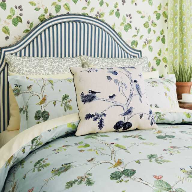 Sanderson Woodland Chorus Double Duvet Cover Set, Blue Grey - image 1