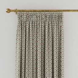 "Joules Floral Foulard Lined Curtains 66"" x 54"", Creme/Green"