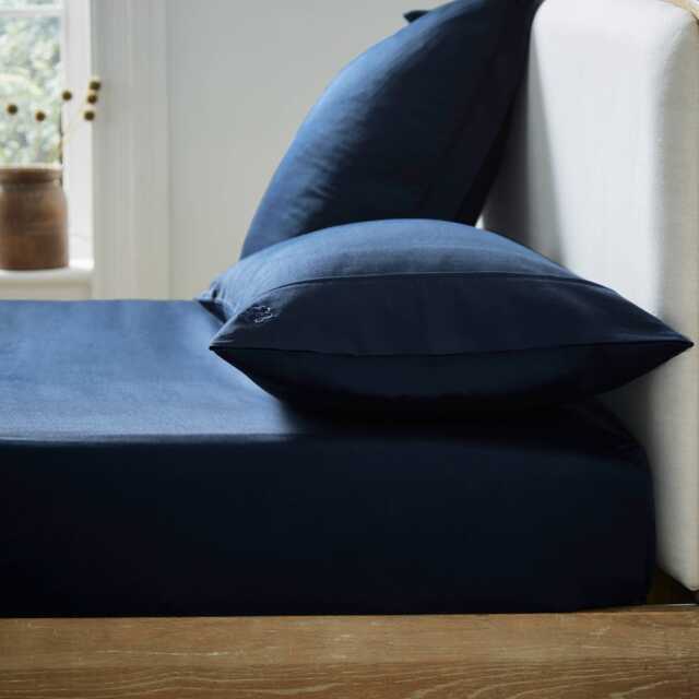 Ted Baker 250 Thread Count Plain Dye Single Fitted Sheet, Navy - image 1
