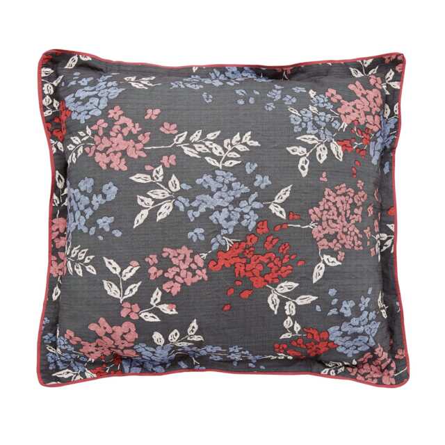 Bedeck of Belfast Lucine Pair of Square Oxford Pillowcases, Graphite - image 1