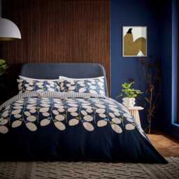 Helena Springfield Loft Living Althea Single Duvet Cover SET, Navy - thumbnail 2