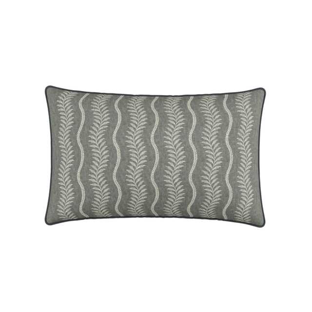 Bedeck of Belfast Ariane Cushion 70cm x 40cm, Charcoal & Linen - image 1