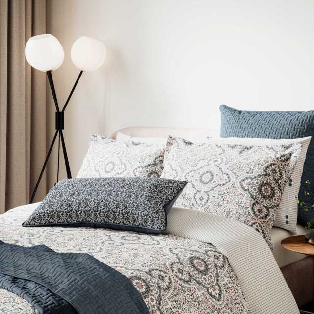 Bedeck of Belfast Nena Single Duvet Cover Set, Denim - image 1