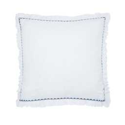 Bedeck of Belfast Miya Pair of Square Oxford Pillowcases, Chambray Blue - thumbnail 1