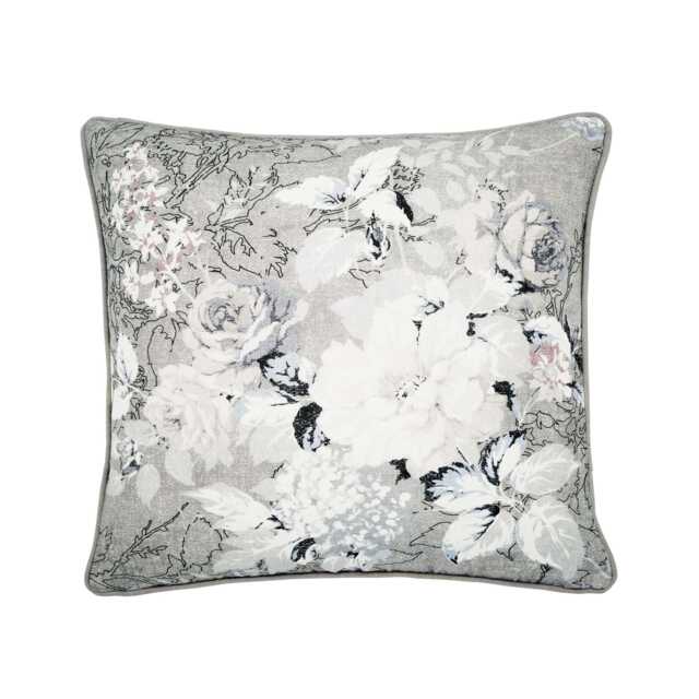 Bedeck of Belfast Amalia Cushion 50cm x 50cm, White/Silver - image 1