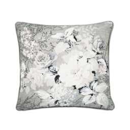 Bedeck of Belfast Amalia Cushion 50cm x 50cm, White/Silver - thumbnail 1