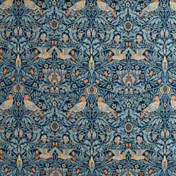 Morris & Co X Emery Walker Bird Cushion 50cm x 50cm, Webb's Blue - thumbnail 2