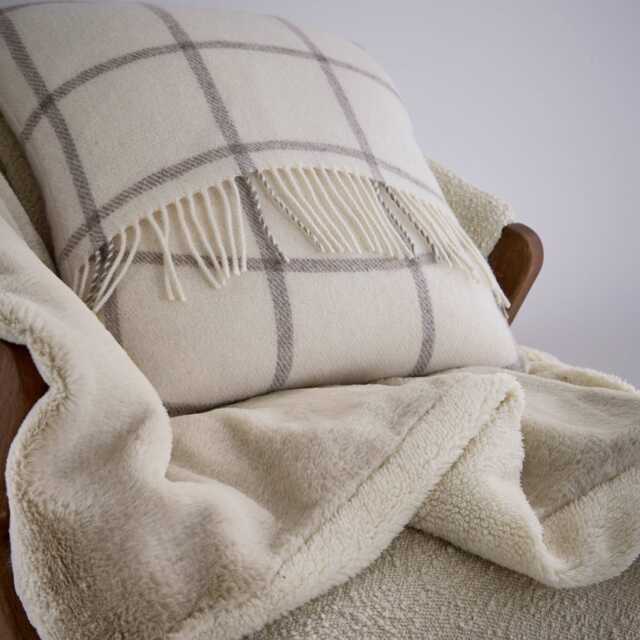 Murmur Beau Wool Cushion 45cm x 45cm, Linen - image 1