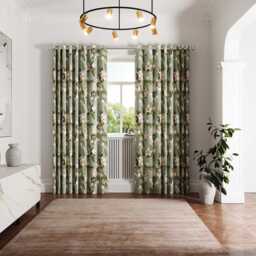 "Ted Baker Opal Floral Lined Curtains 90"" x 90"", Sage" - thumbnail 2