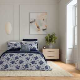 Bedeck of Belfast Freya Single Duvet Cover Set, Midnight Blue - thumbnail 2