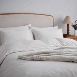 Helena Springfield Brushed Cotton Super Kingsize Duvet Cover SET, White - thumbnail 1