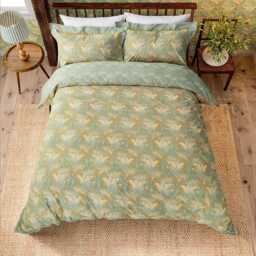 Morris & Co Laceflower Single Duvet Cover SET, Tobacco/Pistachio - thumbnail 2