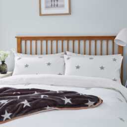 Helena Springfield Long Island Tufted Star Single Duvet Cover SET, Silver - thumbnail 1